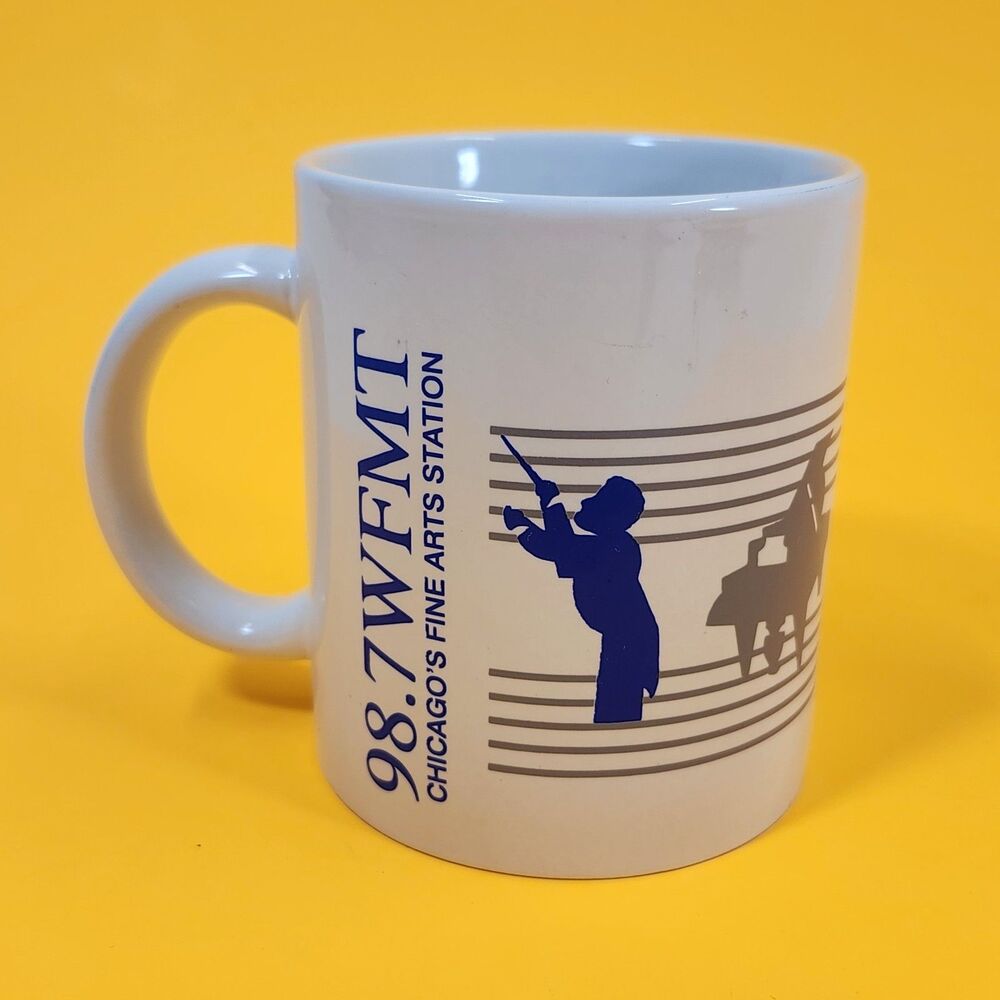 WFMT Coffee Mug Cup 98.7 Chicago's Fine Arts Station Opus 6 Radio Vintage Tea
